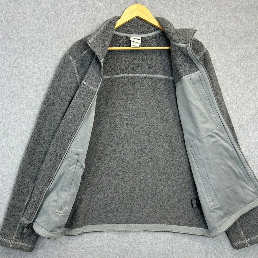 The North Face Gordon Lyons Full Zip Fleece Jacket Gray Heather Gorp Mens Medium